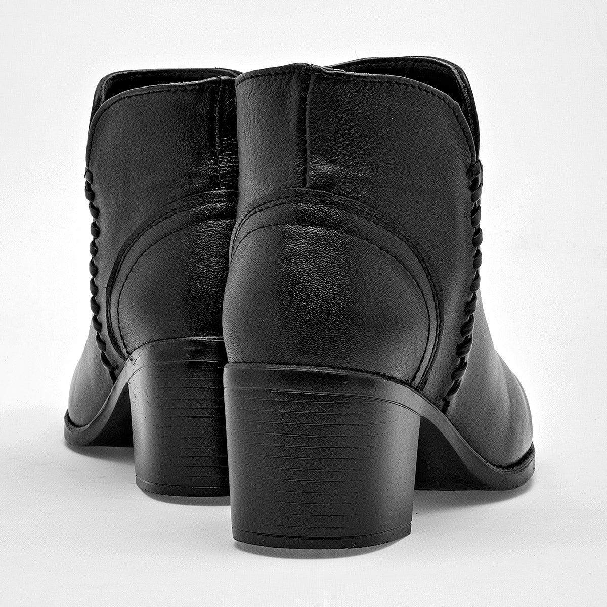 Botin Casual Moramora Mujer Ariadna Negro Tacon 6 Cm