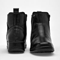Botin Casual Piel Moramora Mujer Ines Negro Plataforma 4 Cm