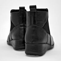 Botin Casual Piel Moramora Mujer Ines Negro Plataforma 4 Cm