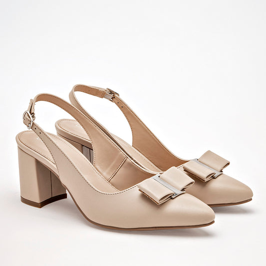 Zapatilla Casual Lady Paulina Mujer 23718 Beige Tacon 7 Cm