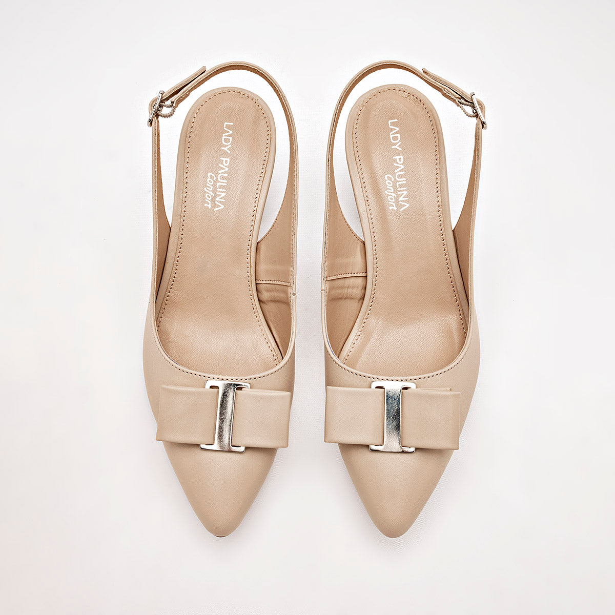 Zapatilla Casual Lady Paulina Mujer 23718 Beige Tacon 7 Cm