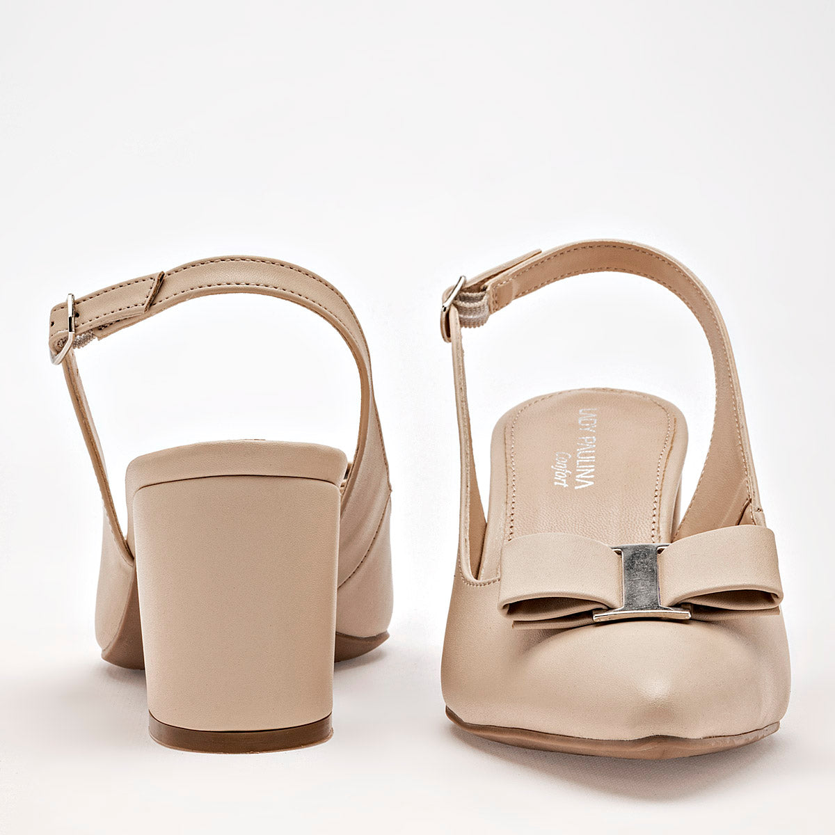 Zapatilla Casual Lady Paulina Mujer 23718 Beige Tacon 7 Cm