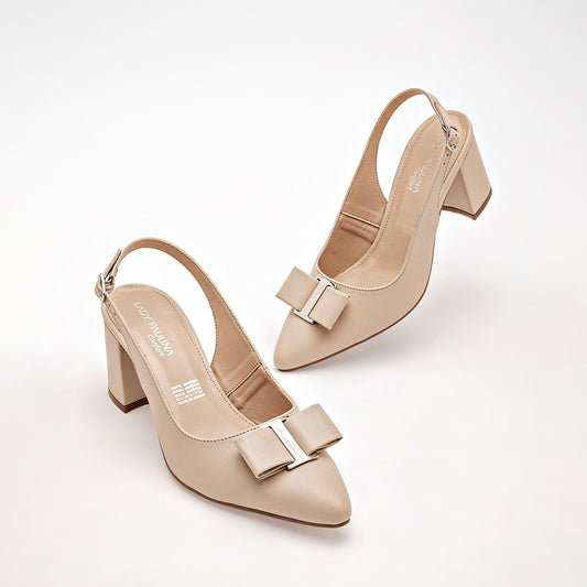 Zapatilla Casual Lady Paulina Mujer 23718 Beige Tacon 7 Cm