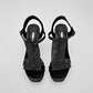 Zapatilla Casual Moramora Mujer Yara Negro Tacon 11 Cm