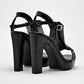 Zapatilla Casual Moramora Mujer Yara Negro Tacon 11 Cm