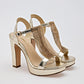 Zapatilla Fiesta Casual Moramora Mujer Yara Oro Tacon 11 Cm