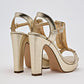 Zapatilla Fiesta Casual Moramora Mujer Yara Oro Tacon 11 Cm