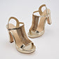 Zapatilla Fiesta Casual Moramora Mujer Yara Oro Tacon 11 Cm
