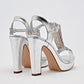 Zapatilla Casual Moramora Mujer Yara Plata Tacon 11 Cm