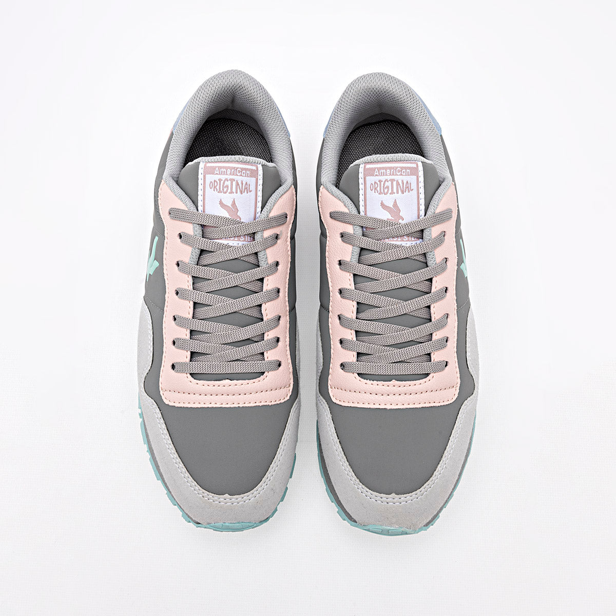 TENIS URBANO MUJER AMERICAN FIRE 7134 GRIS ROSA VERDE