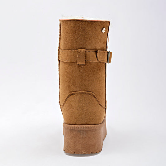 Bota Casual Moramora Mujer Clara Camel Plataforma 5 Cm