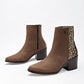      Botin Casual Mora Tierra Mujer Zoey Camel Tacon 6 Cm