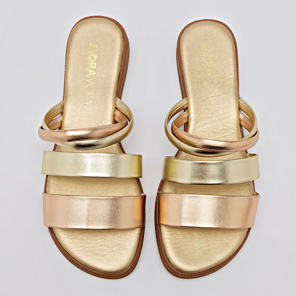 Sandalia Abieta Moramora Mujer Daria Oro Rosa