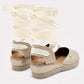 Alpargata De Tiras Moramora Mujer 24820045 Dorado Tacon 4 Cm
