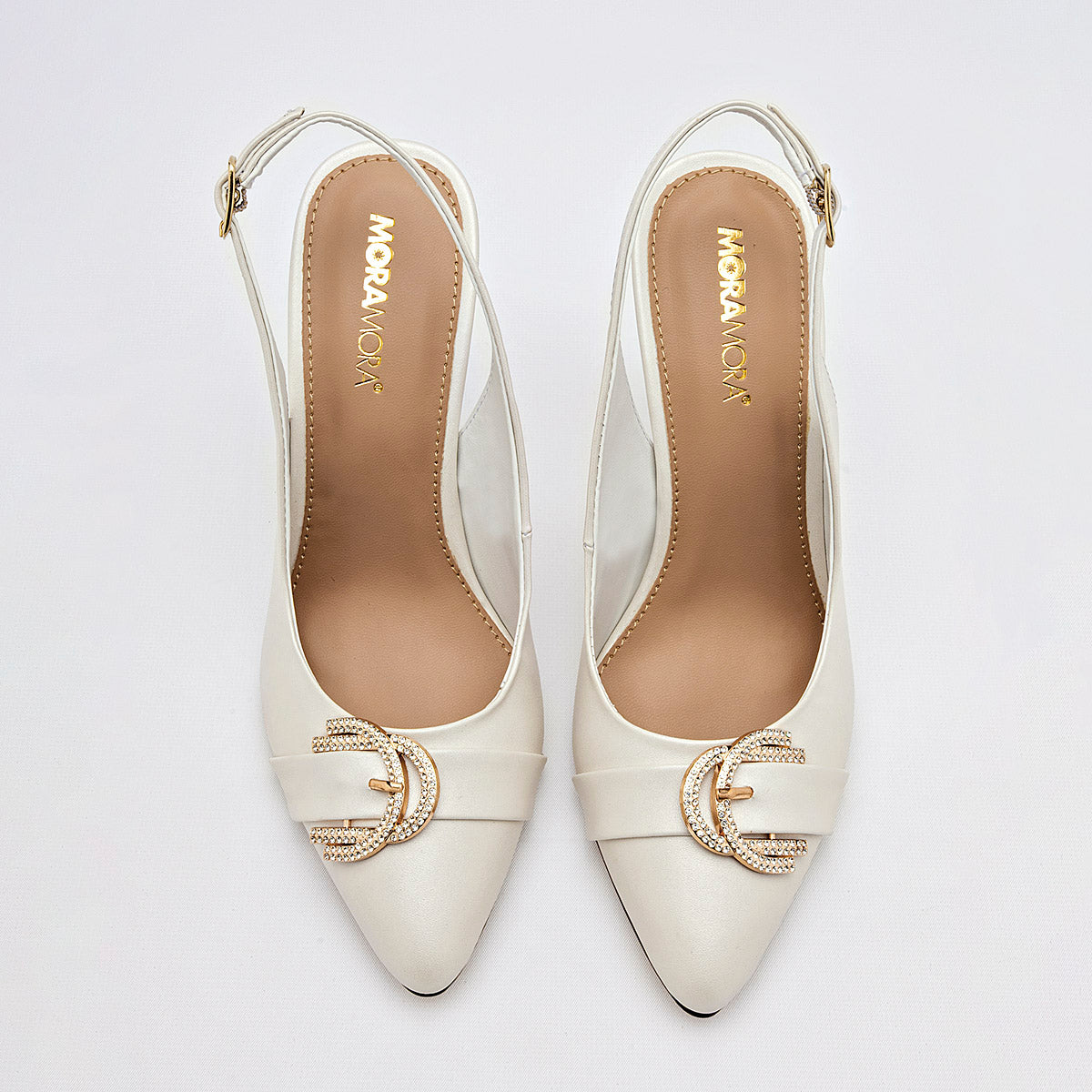 Zapatilla Casual Moramora Mujer 2312803 Blanco Tacon 10 Cm