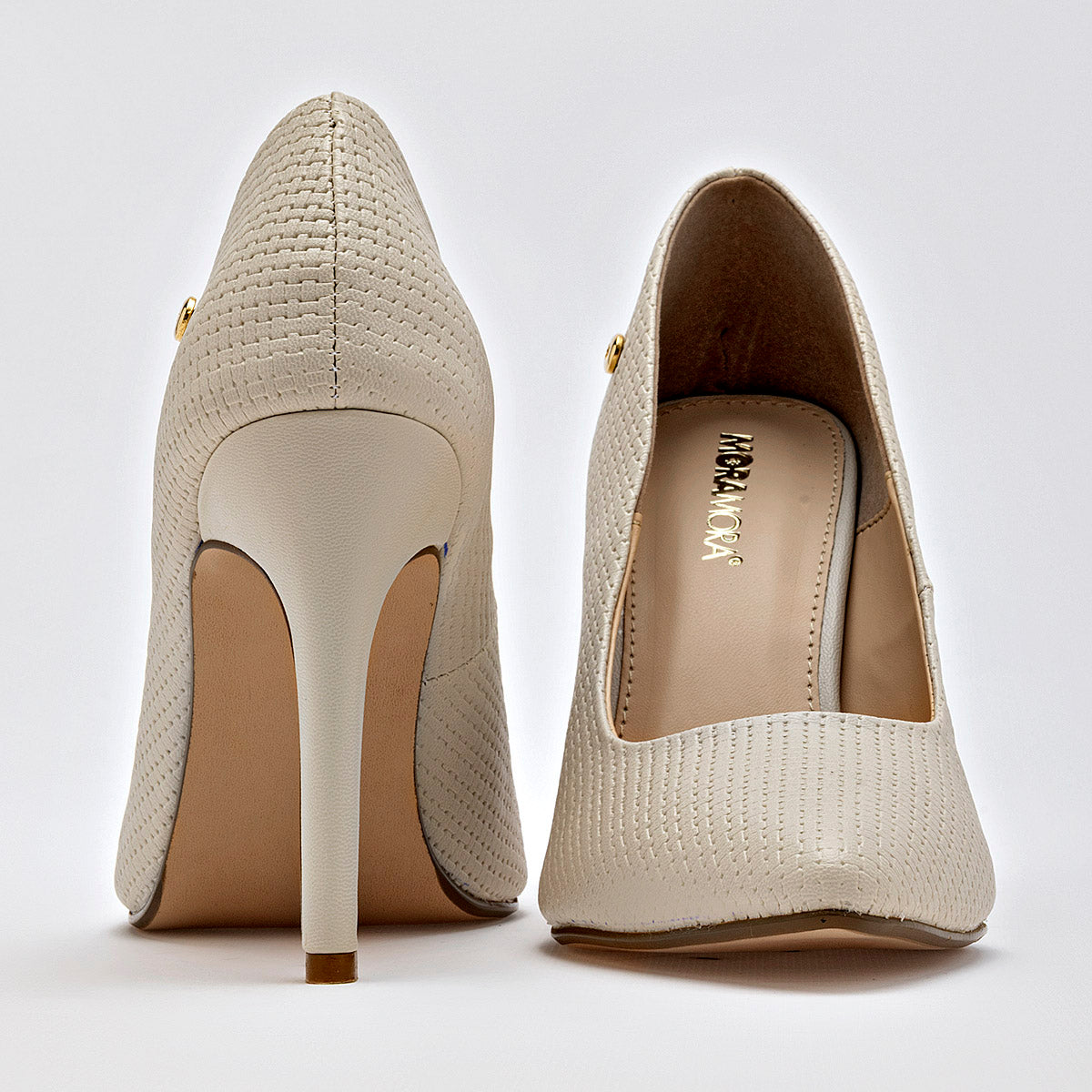 Zapatilla Casual Moramora Mujer 2313030 Blanco Tacon 10 Cm