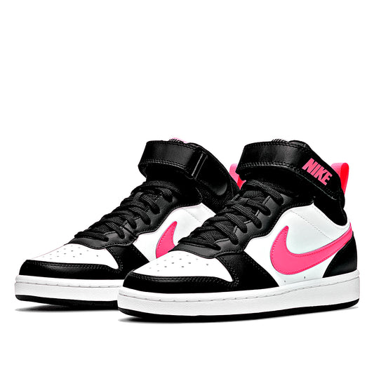 TENIS URBANO MUJER NIKE  Court Borough Mid 2 (BG) BLANCO NEGRO ROSA