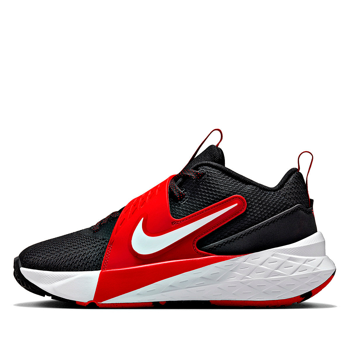 TENIS DEPORTIVO JUVENIL NIKE  Team Hustle D 12 (GS) NEGRO ROJO BLANCO