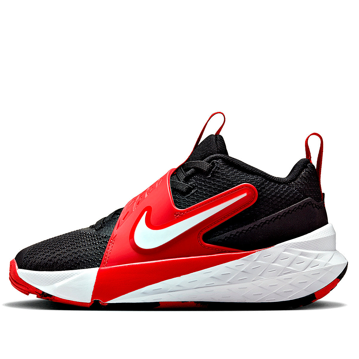 TENIS NIÑO DEPORTIVO NIKE  Team Hustle D 12 (PS) NEGRO ROJO BLANCO