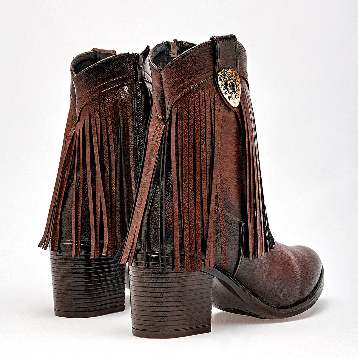 Botín Tacón 7cm para Mujer  marca Mimar Café Tubo 17cm