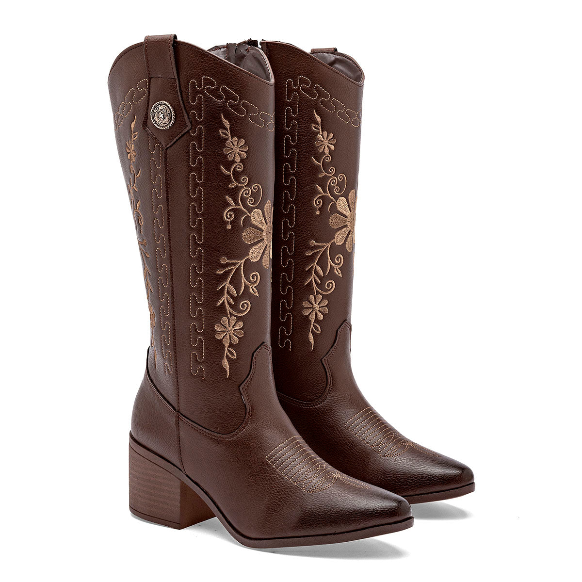 Bota vaquera para Mujer marca Maxim Café Tacon 6cm Tubo 28cm
