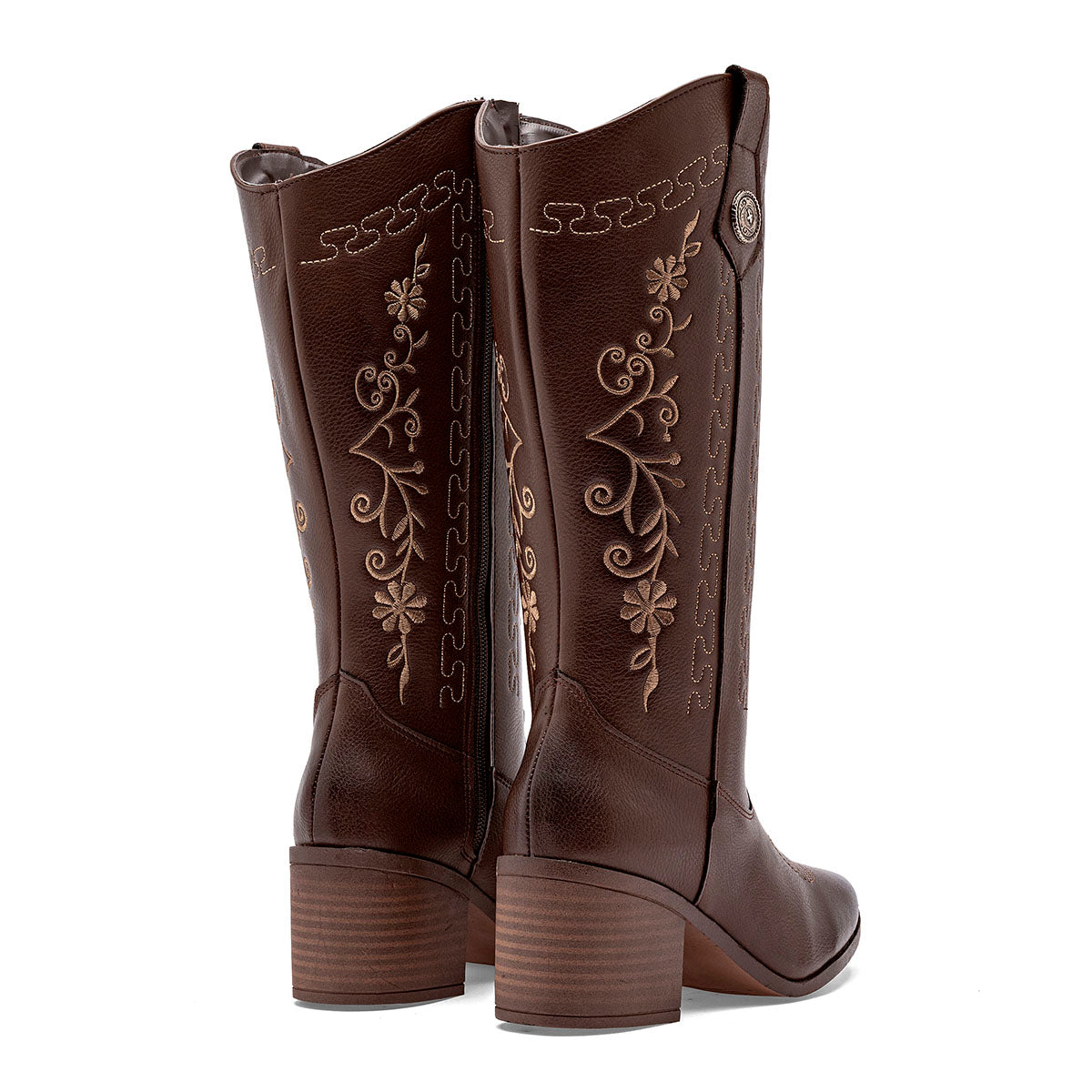 Bota vaquera para Mujer marca Maxim Café Tacon 6cm Tubo 28cm