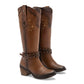 Bota vaquera para Mujer marca Mora west Laila Color Cafe Tacon 6cm Tubo 36cm