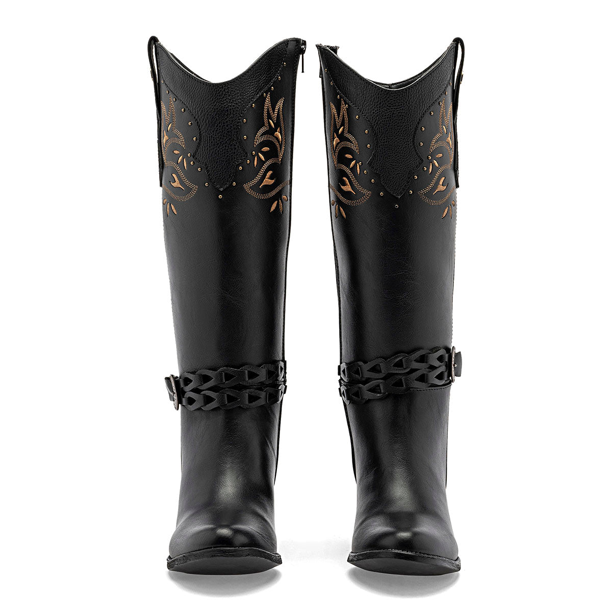 Bota vaquera para Mujer marca Mora west Laila Negro Tacon 6 cm Tubo 36 cm