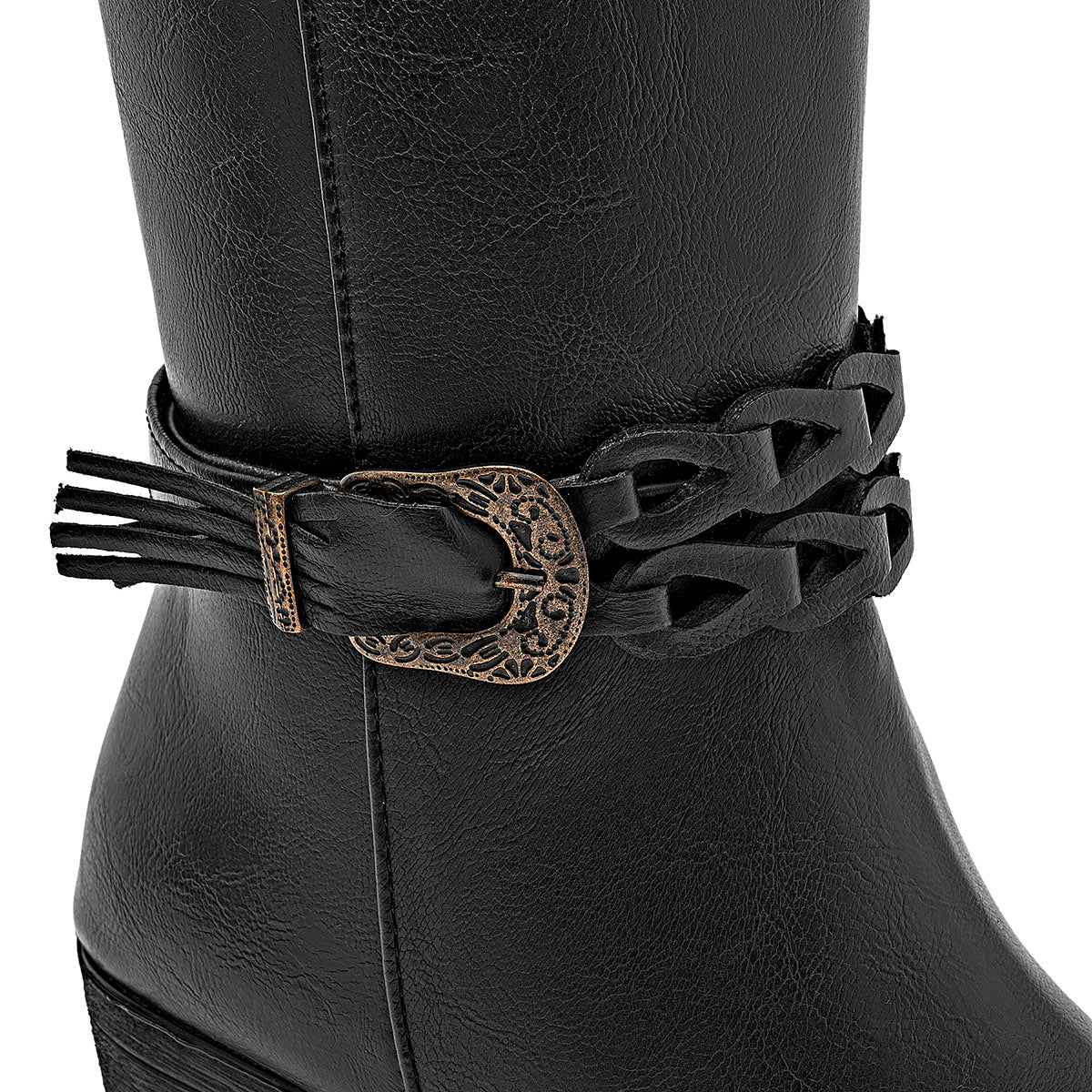 Bota vaquera para Mujer marca Mora west Laila Negro Tacon 6 cm Tubo 36 cm