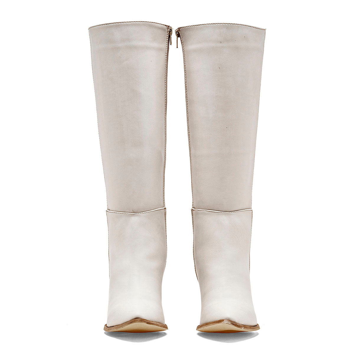 Bota Elegante para Mujer marca Mimar 721 Marfil Tacon 8cm Tubo 36cm