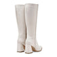 Bota Elegante para Mujer marca Mimar 721 Marfil Tacon 8cm Tubo 36cm