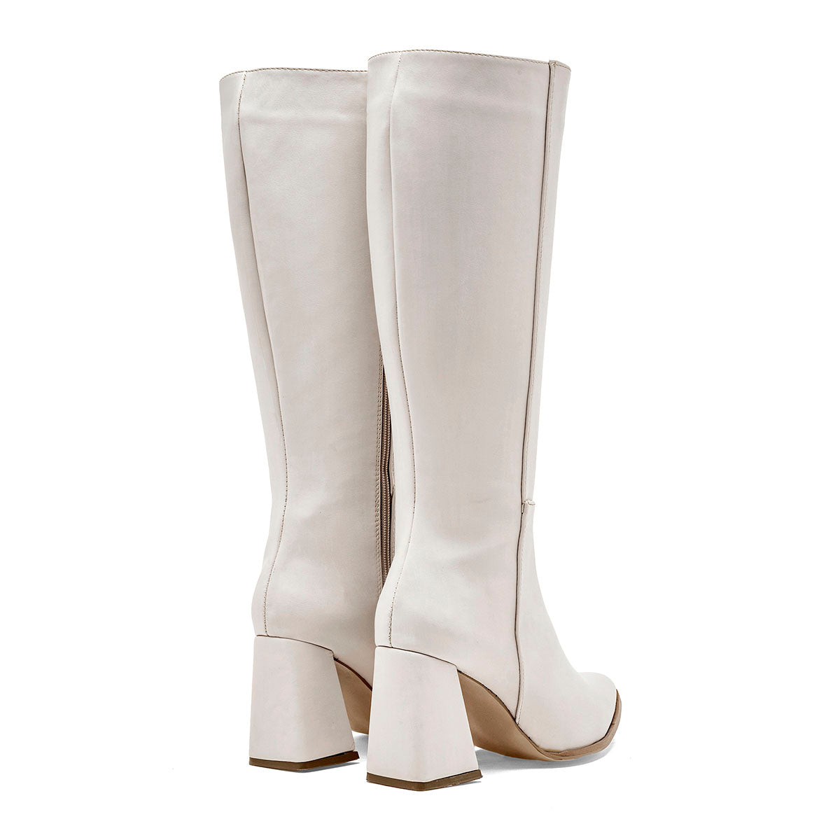 Bota Elegante para Mujer marca Mimar 721 Marfil Tacon 8cm Tubo 36cm